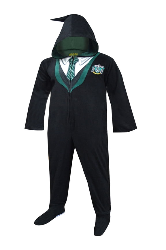 Mens Harry Potter House Uniform Hooded Footie Pajama Costume (Medium)