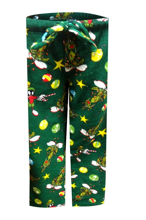 Womens Marvin The Martian Christmas Junior Cut Plush Lounge Pants (X-Large)