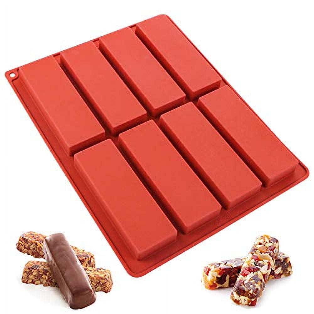 JOERSH 2pcs Granola Bar Mold, Rectangle Silicone Candy Molds for Baking  Energy Bars Chocolate Bar Mold/Protein