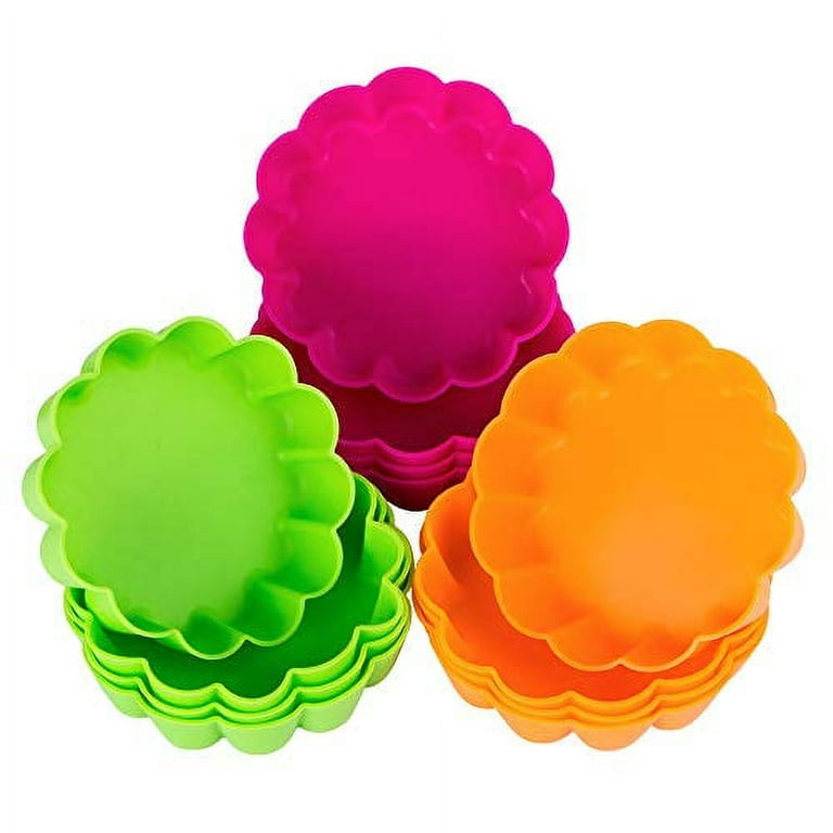 Nalchios 4 inch Silicone Round Cake Pans Set of 4, Non-Stick Easy Releasing Mini Cake Pans, Flexible BPA Free Silicone Baking Mold Pans for Layer