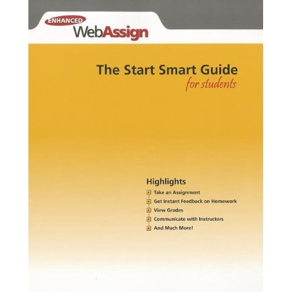 Pre-Owned Webassign - Start Smart Guide for Students (Paperback) 0495384798 9780495384793