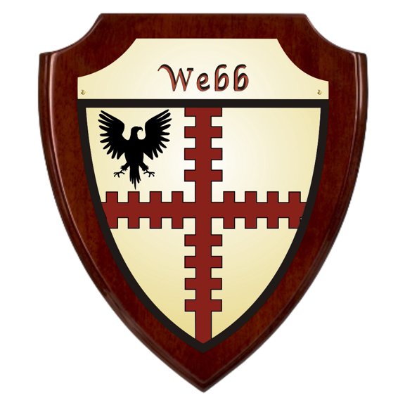 Webb Irish Coat of Arms Shield Plaque - Rosewood Finish