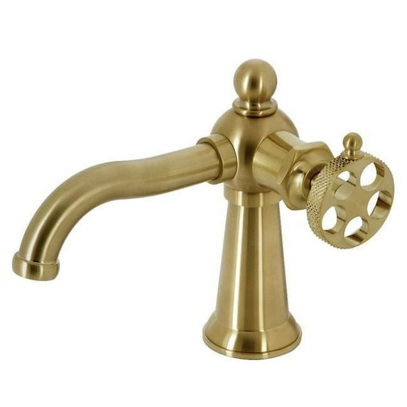Webb Single-Handle Bathroom Faucet with Push Pop-Up, Brushed Brass