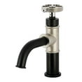 thumbnail image 1 of Webb Single-Handle Bathroom Faucet with Push Pop-Up, Matte Black & Polished Nickel, 1 of 1