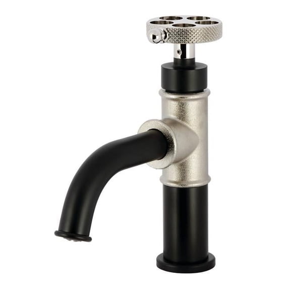 Webb Single-Handle Bathroom Faucet with Push Pop-Up, Matte Black & Polished Nickel