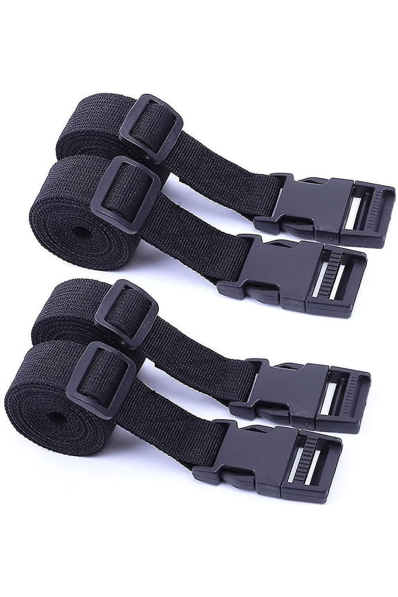 Webbing with buckle webbing luggage belt utility belt (black) (2pcs)