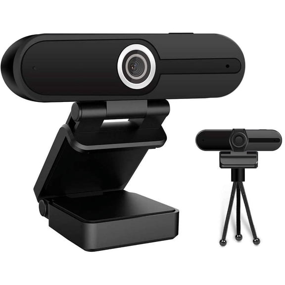 Webcam 1080P Full HD Webcam with Microphone, Privacy Cover and Tripod, Computer Camera for Video Calling & Recording Video Conference/Online Teaching/Business Meeting