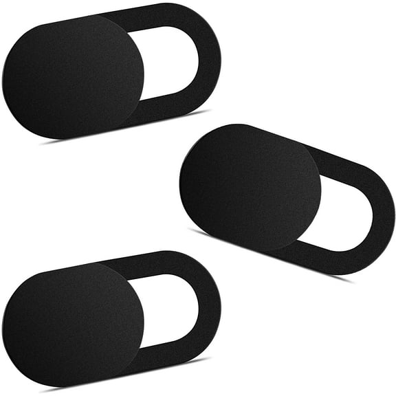 Webcam Cover (3 Pack), 0.03 inch Ultra Thin Laptop Camera Cover Slide for iPhone iPad MacBook Pro Computer iMac Cell Phone PC Accessories Camera Blocker Slider, Great for Privacy - Black