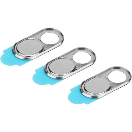 3pcs Metal Camera Lens Cap, Camera Privacy Protection Cover Webcam Cover Blocker Slider for Smartphone Tablet Desktop Laptop (Silver)