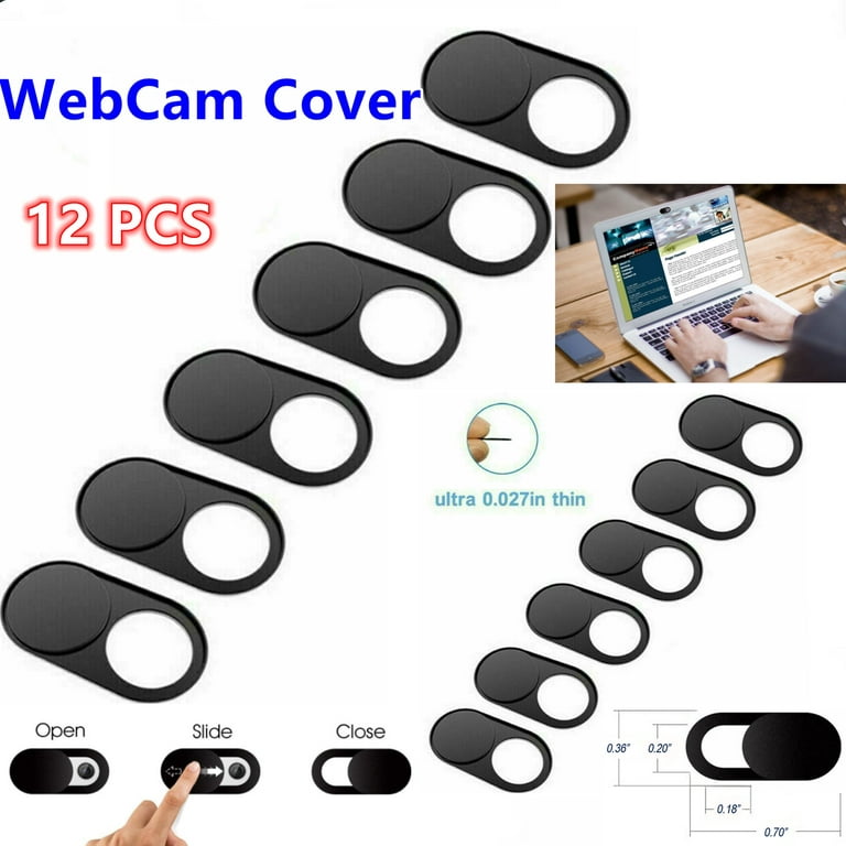 Webcam Cover, Camera Cover Slide, 6 Pack Ultra Thin Laptop Camera Cover  Slide Apply to Laptop, Tablet, Smartphone, Computer Camera Cover Protect  Your Privacy and Security(Black) 