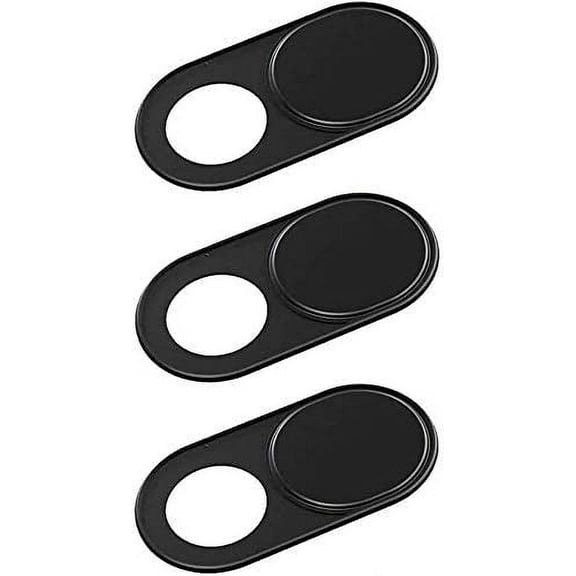 Webcam Cover Slide 0.27in | Camera Lens Slider Cover | Complete Protection Against Surveillance, Protect Your Privacy, Fits Smartphones Tablets Macbooks Laptops - Black (3 Pack) By