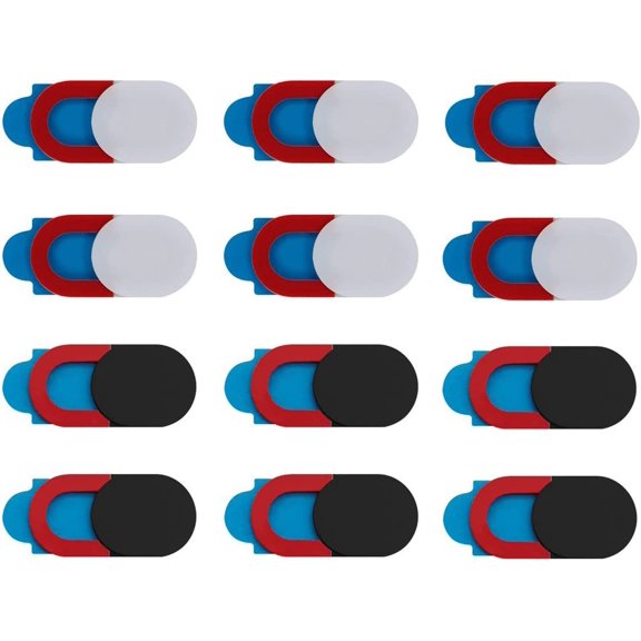 Webcam Cover Slide 12 Packs, Camera Privacy Protector Fit for Computer Desktop PC Laptop Tablet Smart Phone, Laptop Camera Covers Web Cam Lens Protection Sticker