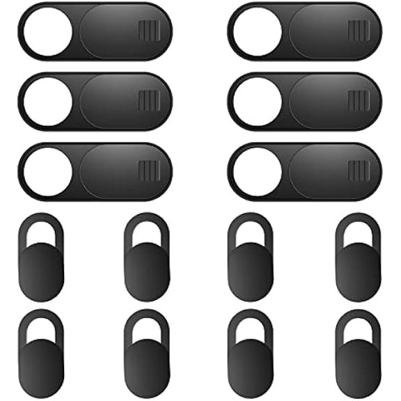 Webcam Cover Slide, 14 Pack Webcam Cover, Ultra-Thin Camera Cover for Laptop, Desktop, PC, MacBook, iPad, Tablet, iPhone, Cell Phone, Laptop Camera Cover Slide to Protect Your Privacy(Black)