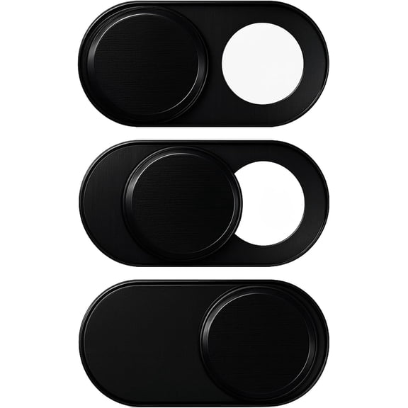 Webcam Cover Slide (3-Pack) Ultra-Thin Metal Privacy Cover for Laptop, MacBook, iMac, iPad, PC & iPhone Black