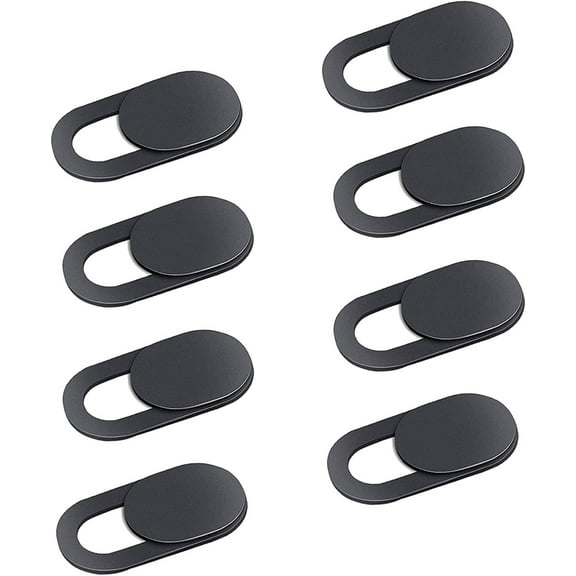 Webcam Cover Slide 8 Packs, Thin Camera Privacy Protector fit for MacBook Pro, iMac, iPad Pro, and More or Tablet, Black