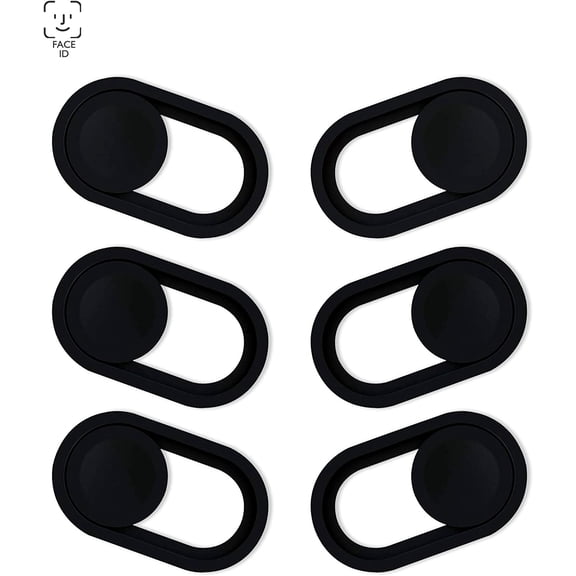Webcam Cover Slide, Compact Size, Ultra-Thin, Face ID Compatible for All iPhone, X/Xs/Xr/11/12 Max, iPad Pro, iMac, MacBook air, Laptop, Samsung, Privacy Protection [6 Pack]