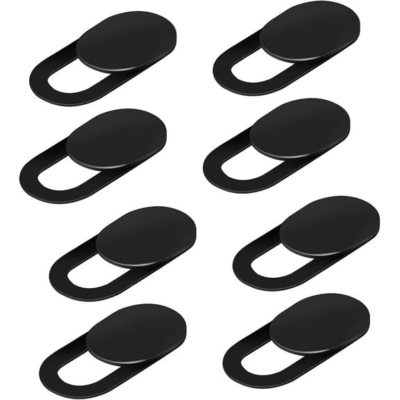 Webcam Cover Slider, 8 Pcs Black Webcam Privacy Cover Self-Adhesive Ultra Thin Slide Camera Cover for Laptop, Computer, Smartphone, iPhone, MacBook, PC, iPad, Desktop, Tablet