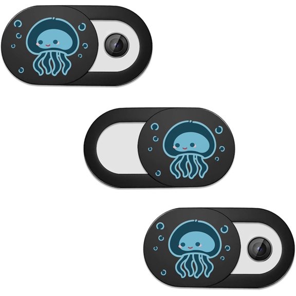 Webcam Cover Ultra Thin - Web Camera Cover fits Laptop,Tablet,PC,Computer, Smartphone, Protect Your  and , Adhesive (Jellyfish B- 3 Pack)