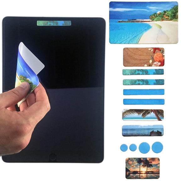 Webcam Covers - Laptop Webcam Cover - Tablet Webcam Covers - Smart TV & for Every Size Webcam on Any Device - Reusable/Multi-use - Protect Your Privacy with Gecko - Beach