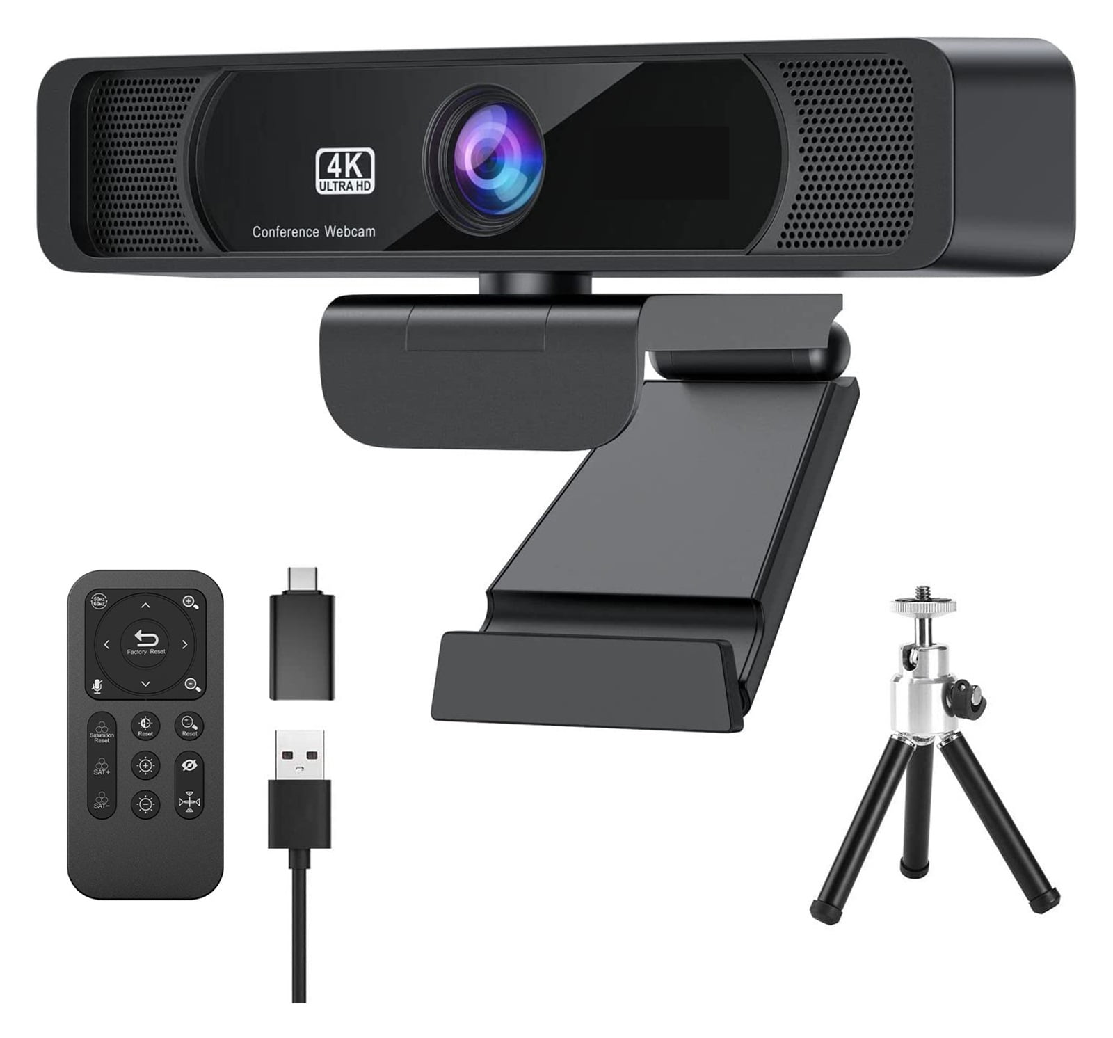 Webcam HD 4K Webcam 120°Wide Angle Webcam Wtih Microphone And Remote Control Streaming Web Camera For PC Conferencin ,HD Video