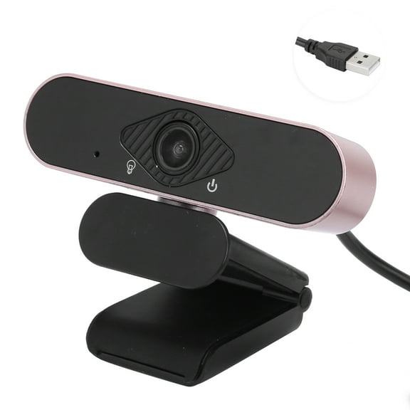 Webcam High Definition 1080P USB Camera for Teaching Conference Live StreamingRose Gold