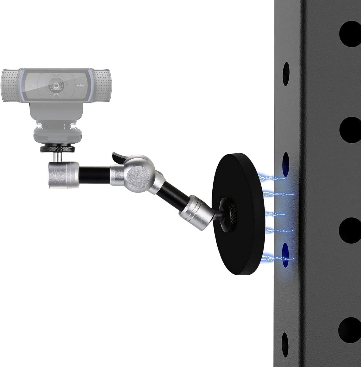 Webcam Magnetic Mount,7'' Magic Arm with Magnetic Suction Holder Compatible with Logitech StreamCam C920s Brio C930 C922 C925e C615 and Webcams with 1/4''-20 Interface