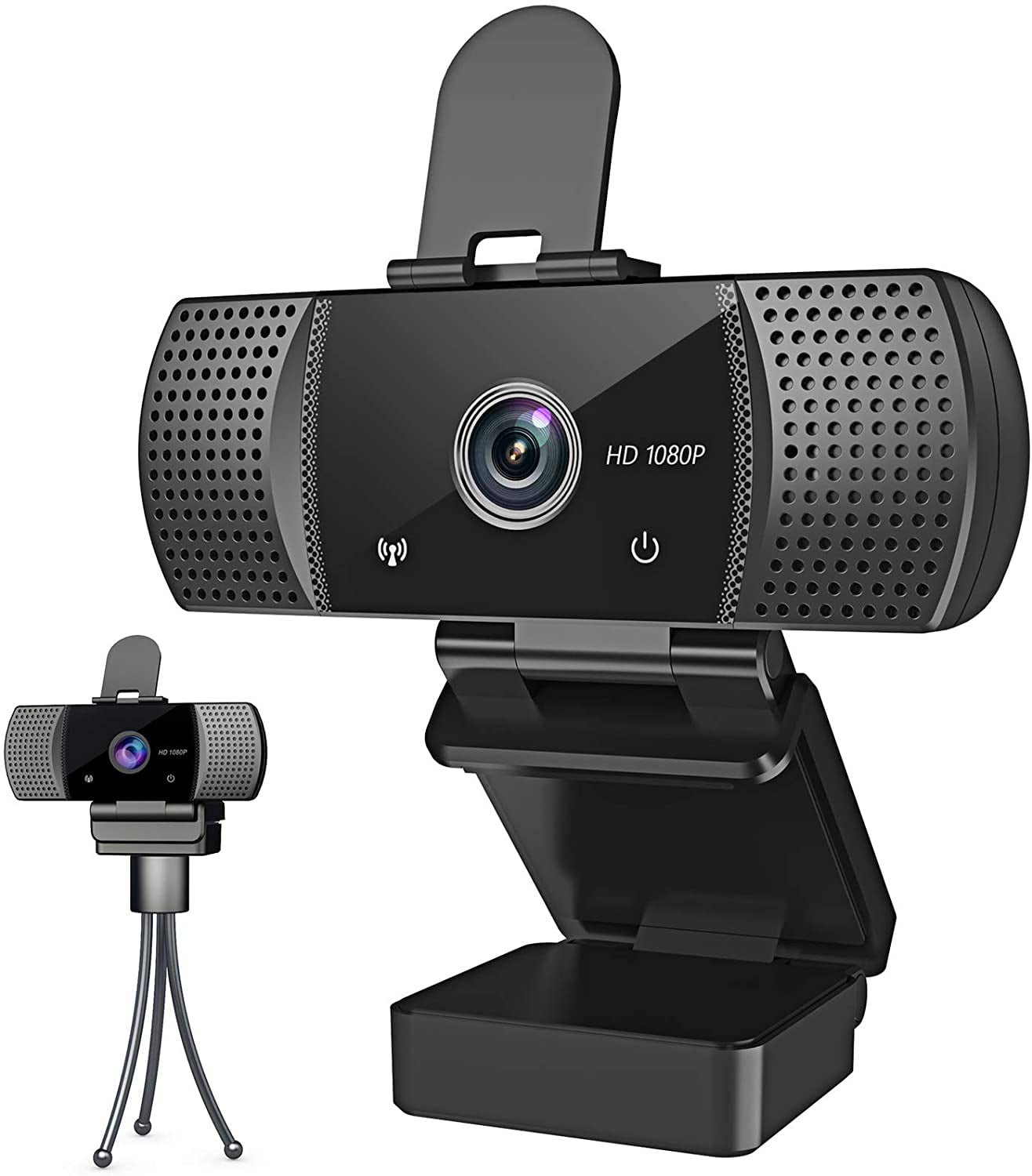 Webcam with Microphone Full 1080P HD with Privacy Cover Tripod