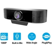 Webcam with Microphone, MONODEAL USB HD Streaming 1080p Web Camera for Computer/PC/Desktop, for Video Calling, Studying, Conference, Recording, Gaming Black