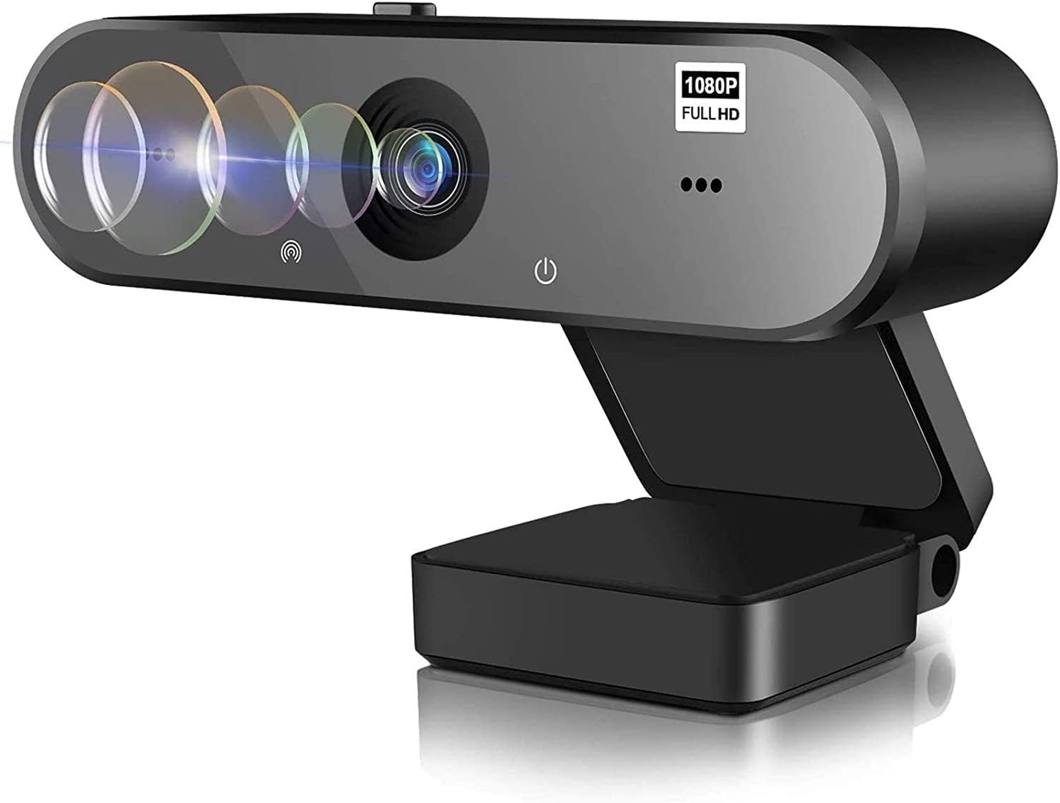 Webcam with Microphone,Portable 1080P Full HD Streaming Webcam with Wide Angle, Auto Noise Cancellation and Privercy Cover USB Webcam for Desktop/Laptop/Computer
