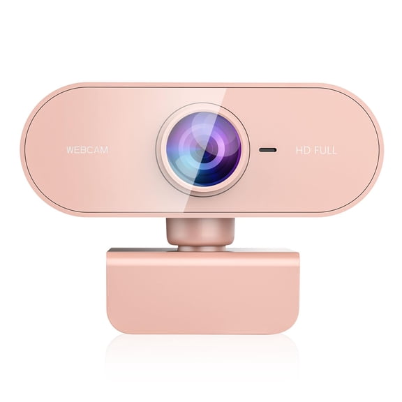 Webcam for PC&1080P HD Web Cam,Webcam with Microphone,Stand for PC/MAC/Laptop/Desktop,Wide Angle Web Cameras for YouTube,Skype,Zoom,Xbox One,Video Calling,Studying Pink