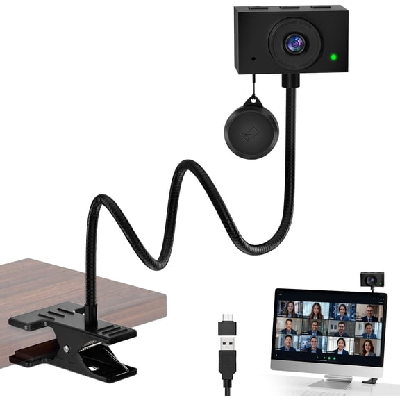 Webcam for PC, 1080P Streaming Camera, Web Camera for Desktop Computer/Laptop Webcam with Microphone, Plug and Play USB Web cam with Bracket, Manual Focus, for Live Streaming, Video Calls, Meetings