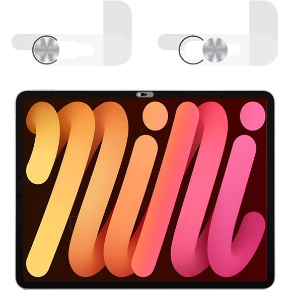 Webcam Privacy Cover for iPad/Galaxy/Tablet - Slim Front Camera Blocker, Silver - Protect Your Security