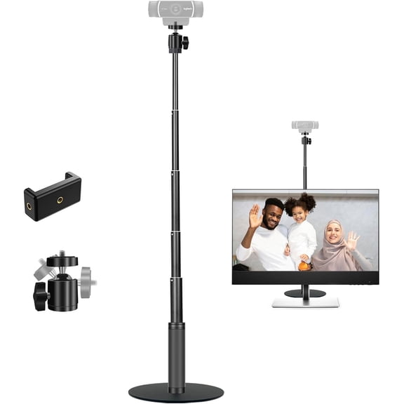 Webcam Stand, 28 Inch Web Cam Stand for Desk, Adjustable Webcam Mount Camera Stand for Logitech Webcam C922 C930e C920S C920 C615 C960 C920x BRIO 4K N60 and Others