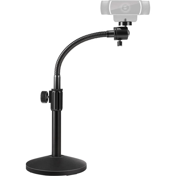 Webcam Stand Goose-Neck Mount Stand Upgraded Desktop Stand for Logitech Webcam C922 C930e C920S C920 C615 and Other Webcam with 1/4" Thread