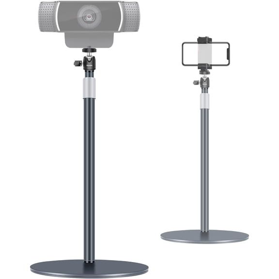 Webcam Stand, Light Stand Tripod with 360 Rotatable Ballhead for DSLR Camera, Ring Light, Webcam, Desktop Video Recording, Shooting, Game Streaming, YouTube