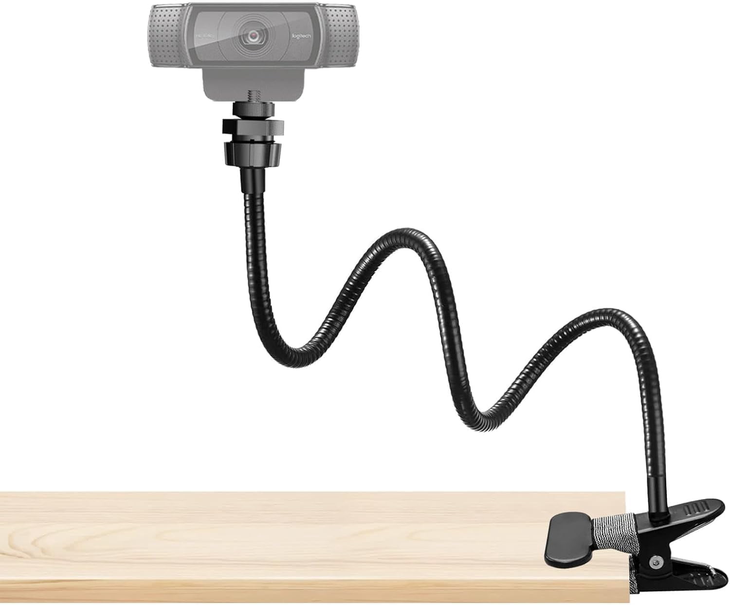 Webcam Stand Phone Mount for Desk, Gooseneck Desktop Tripod & Tabletop Phone Holder with Clamp & 1/4" Thread, Compatible with Action Camera GoPro C922 C930e C920S C920 615 C960 C920x Brio