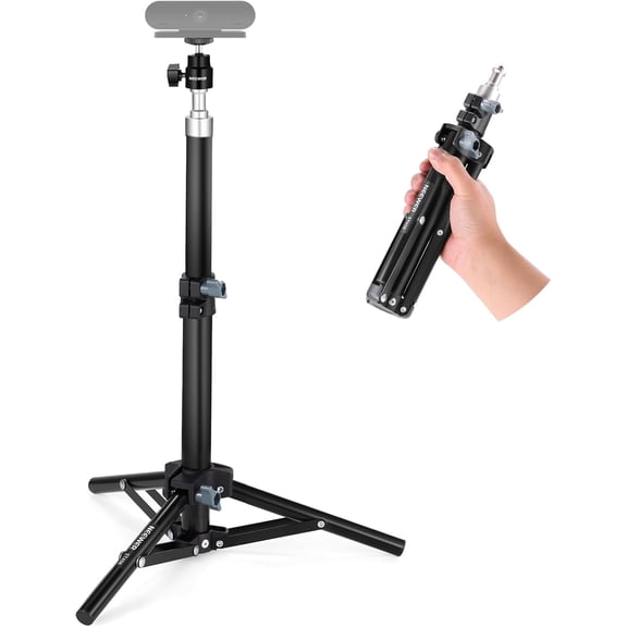 Webcam Stand Tripod for Desk, Mini Desktop with Cell Holder Compatible Logitech Anker Emeet Ring Light Video Recording Live Streaming Zoom Call, ST45B