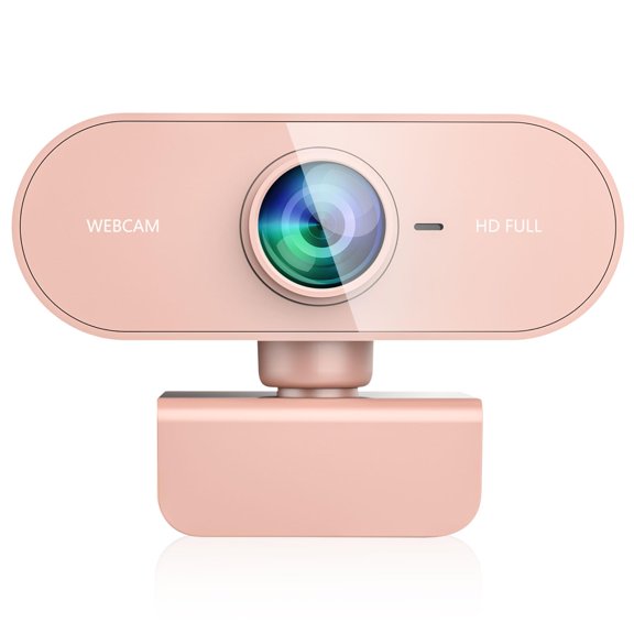 Webcam for pc with Microphone,Full Hd 1080P Pink Streaming Web Cam with Mic for Mac Laptop, Small Computer Camera for Desktop,Cheap Face Cam for Video Conference,Zoom,Microsoft Teams Meet