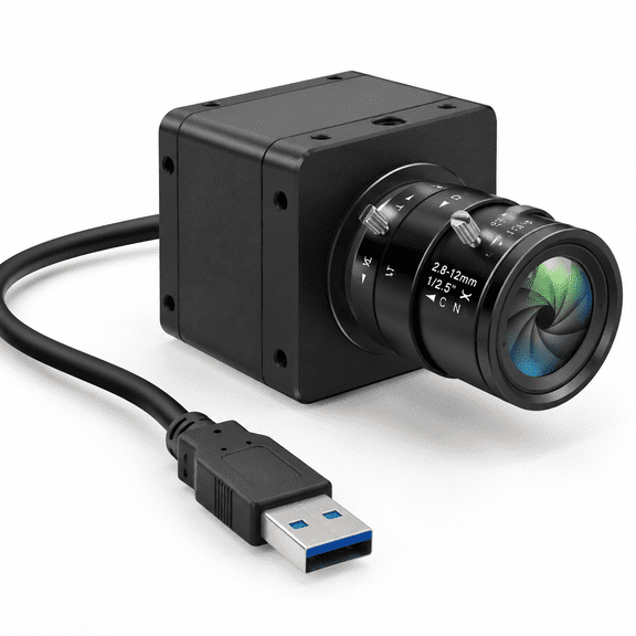 Webcam with 2.8-12mm 4X Manual Zoom Lens, 120fps 200fps High Frame Rate, 1920x1200 Resolution, USB 3.0