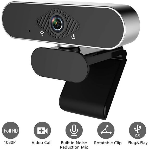 Webcam with Microphone,1080P Full HD Web Cam,USB Web Camera Computer HD Streaming Webcam for PC & Notebook computer