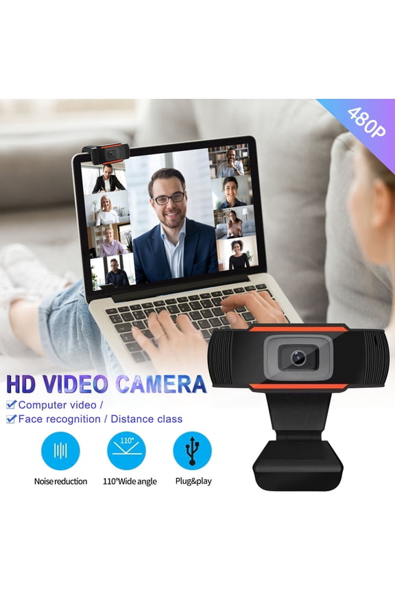 Webcam with Microphone - 55" USB Computer Cameras, HD Video Call & Recording, 360 Flexible Clip-On Webcam for Laptop Desktop Monitor
