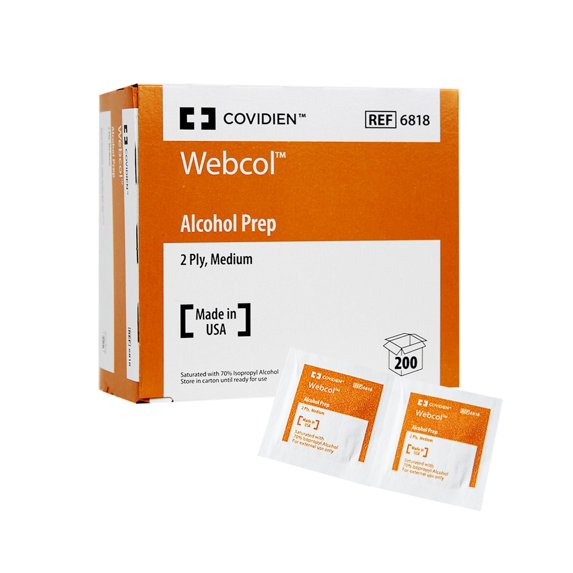Webcol Alcohol Prep Pad Sterile 4000 per Case 6818-1