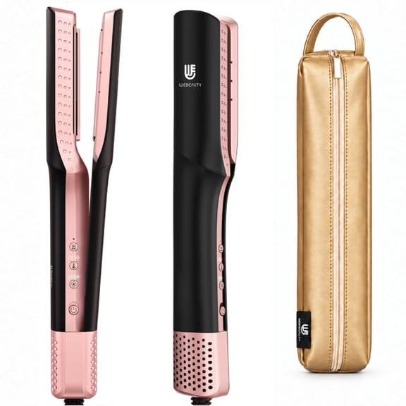 Webeauty Wet to Dry Hair Straightener, 2-in-1 Air Straightener Flat Iron for Hair Styling with Ionic Technology, Faster Styling, Black