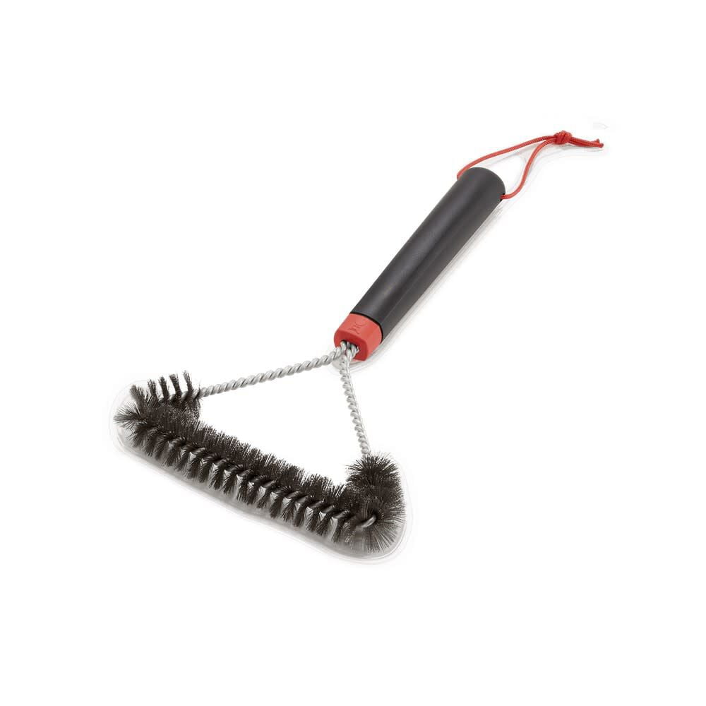 Weber 12" Black and Red Three-Sided Grill Brush