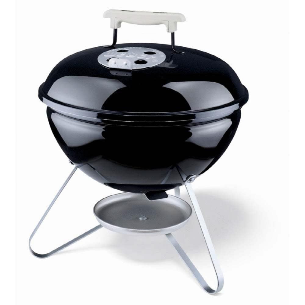 Weber 14-Inch Black Portable Charcoal Grill with Porcelain-Enamel Lid