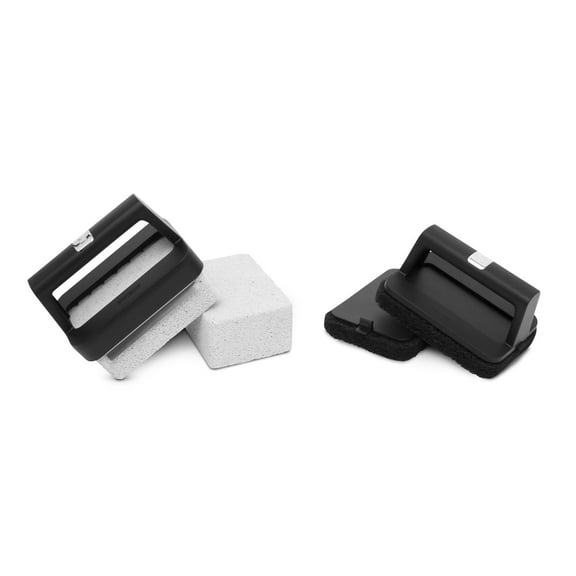 Weber Griddle Cleaning Kit - Scour Pads, Cleaning Stones, Easy Grip Handles - 6pc, Black