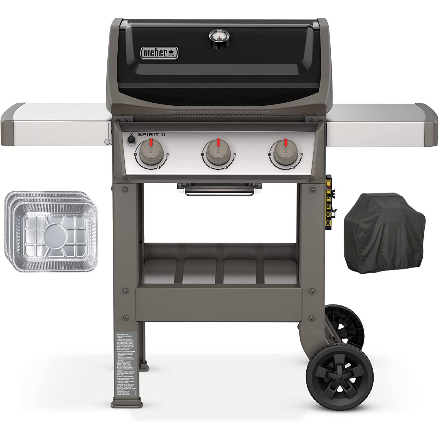 Weber 45010001 Spirit II E-310 Gas Grill Liquid Propane Bundle with Generic Grill Cover Barbecue Waterproof Outdoor Protection and Aluminum Drip Pans Set of 3 - image 1 of 10