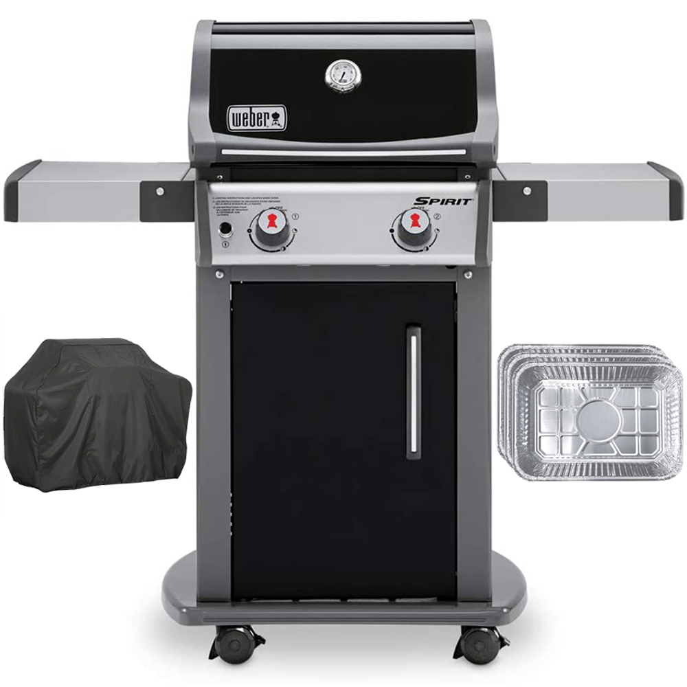 Weber 46110001 Spirit E-210 2-Burner Liquid Propane Grill Black Bundle with Generic Grill Cover Barbecue Waterproof Outdoor Protection and Generic Aluminum Drip Pans Set of 3 - image 1 of 12