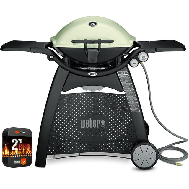 Weber 57067001 Q3200 Portable Natural Gas Grill Titanium Bundle with Premium 2 YR CPS Enhanced Protection Pack