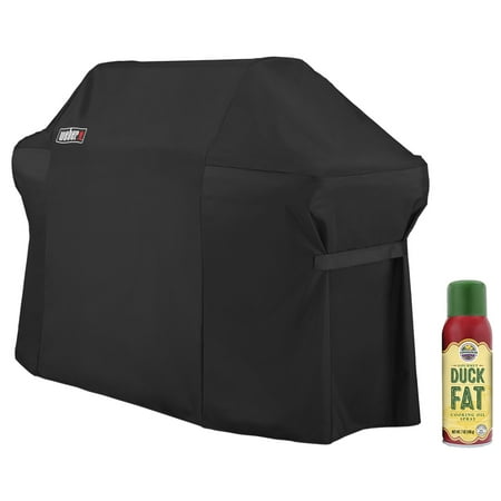 Weber 7109 Grill Cover with Storage Bag for Summit 600 Series Bundle with Cornhusker Kitchen Gourmet Duck Fat Spray Cooking Oil
